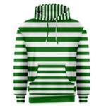 Horizontal Stripes - White and Dark Green Men s Pullover Hoodie