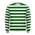 Horizontal Stripes - White and Dark Green Men s Sweatshirt