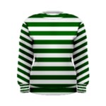 Horizontal Stripes - White and Dark Green Women s Sweatshirt