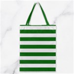 Horizontal Stripes - White and Dark Green Classic Tote Bag