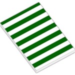 Horizontal Stripes - White and Dark Green Large Memo Pads