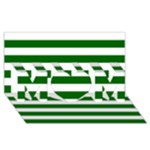 Horizontal Stripes - White and Dark Green MOM 3D Greeting Card (8x4)