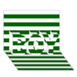 Horizontal Stripes - White and Dark Green BOY 3D Greeting Card (7x5)