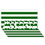 Horizontal Stripes - White and Dark Green #1 MOM 3D Greeting Cards (8x4)