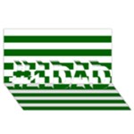 Horizontal Stripes - White and Dark Green #1 DAD 3D Greeting Card (8x4)