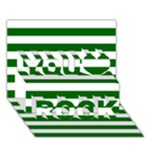 Horizontal Stripes - White and Dark Green You Rock 3D Greeting Card (7x5)