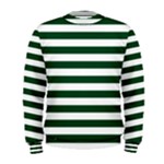 Horizontal Stripes - White and Forest Green Men s Sweatshirt