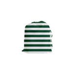 Horizontal Stripes - White and Forest Green Drawstring Pouch (XS)
