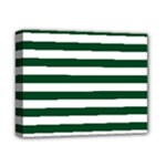 Horizontal Stripes - White and Forest Green Deluxe Canvas 14  x 11  (Stretched)