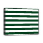 Horizontal Stripes - White and Forest Green Deluxe Canvas 16  x 12  (Stretched)