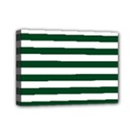 Horizontal Stripes - White and Forest Green Mini Canvas 7  x 5  (Stretched)