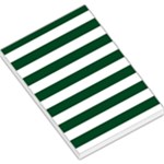 Horizontal Stripes - White and Forest Green Large Memo Pads