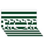 Horizontal Stripes - White and Forest Green MOM 3D Greeting Card (8x4)