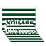 Horizontal Stripes - White and Forest Green YOU ARE INVITED 3D Greeting Card (7x5)