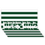 Horizontal Stripes - White and Forest Green BEST BRO 3D Greeting Card (8x4)