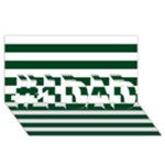 Horizontal Stripes - White and Forest Green #1 DAD 3D Greeting Card (8x4)