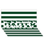 Horizontal Stripes - White and Forest Green PARTY 3D Greeting Card (8x4)