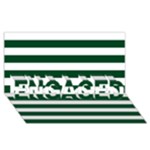 Horizontal Stripes - White and Forest Green ENGAGED 3D Greeting Card (8x4)