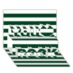 Horizontal Stripes - White and Forest Green You Rock 3D Greeting Card (7x5)