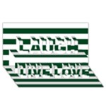 Horizontal Stripes - White and Forest Green Laugh Live Love 3D Greeting Card (8x4)