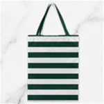 Horizontal Stripes - White and Deep Green Classic Tote Bag