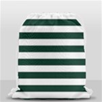 Horizontal Stripes - White and Deep Green Drawstring Bag (Small)