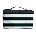 Horizontal Stripes - White and Deep Green Cosmetic Storage Case