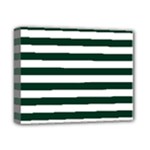 Horizontal Stripes - White and Deep Green Deluxe Canvas 14  x 11  (Stretched)