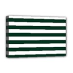 Horizontal Stripes - White and Deep Green Deluxe Canvas 18  x 12  (Stretched)