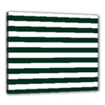 Horizontal Stripes - White and Deep Green Canvas 24  x 20  (Stretched)