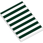 Horizontal Stripes - White and Deep Green Large Memo Pads