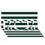Horizontal Stripes - White and Deep Green MOM 3D Greeting Card (8x4)