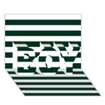 Horizontal Stripes - White and Deep Green BOY 3D Greeting Card (7x5)