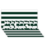 Horizontal Stripes - White and Deep Green #1 MOM 3D Greeting Cards (8x4)
