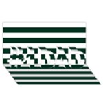 Horizontal Stripes - White and Deep Green #1 DAD 3D Greeting Card (8x4)