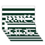 Horizontal Stripes - White and Deep Green You Did It 3D Greeting Card (7x5)