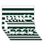 Horizontal Stripes - White and Deep Green You Rock 3D Greeting Card (7x5)