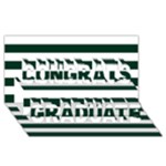 Horizontal Stripes - White and Deep Green Congrats Graduate 3D Greeting Card (8x4)