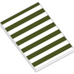 Horizontal Stripes - White and Army Green Large Memo Pads