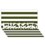Horizontal Stripes - White and Army Green ENGAGED 3D Greeting Card (8x4)