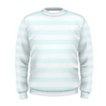 Horizontal Stripes - White and Bubbles Cyan Men s Sweatshirt