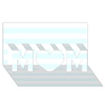 Horizontal Stripes - White and Bubbles Cyan MOM 3D Greeting Card (8x4)