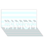 Horizontal Stripes - White and Bubbles Cyan #1 MOM 3D Greeting Cards (8x4)