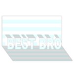 Horizontal Stripes - White and Bubbles Cyan BEST BRO 3D Greeting Card (8x4)