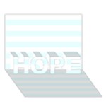 Horizontal Stripes - White and Bubbles Cyan HOPE 3D Greeting Card (7x5)