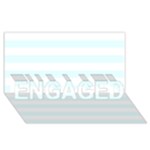 Horizontal Stripes - White and Bubbles Cyan ENGAGED 3D Greeting Card (8x4)
