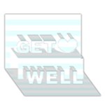 Horizontal Stripes - White and Bubbles Cyan Get Well 3D Greeting Card (7x5)