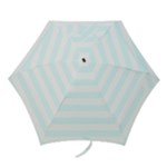 Horizontal Stripes - White and Bubbles Cyan Mini Umbrella