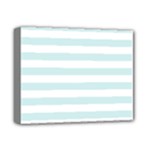 Horizontal Stripes - White and Light Cyan Deluxe Canvas 14  x 11  (Stretched)