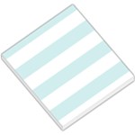 Horizontal Stripes - White and Light Cyan Small Memo Pads
